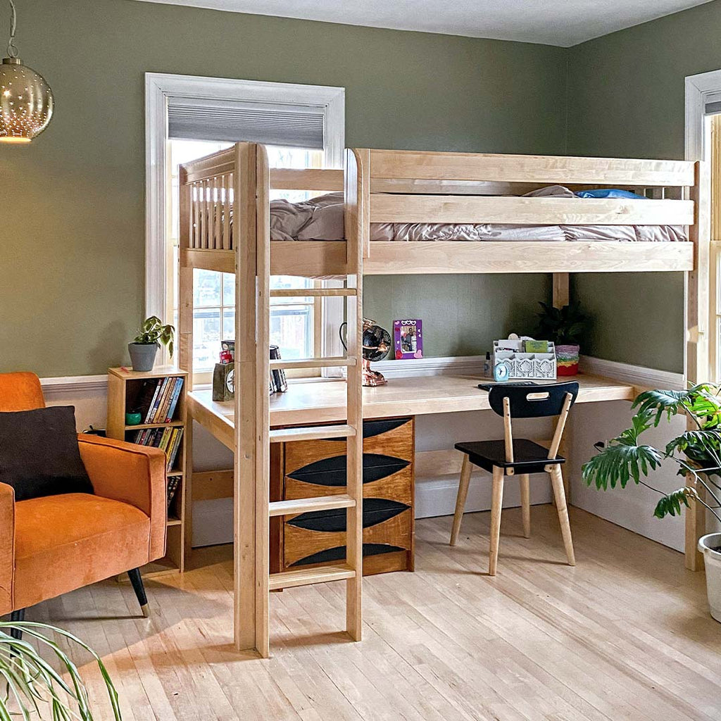 full length desk under youth bed