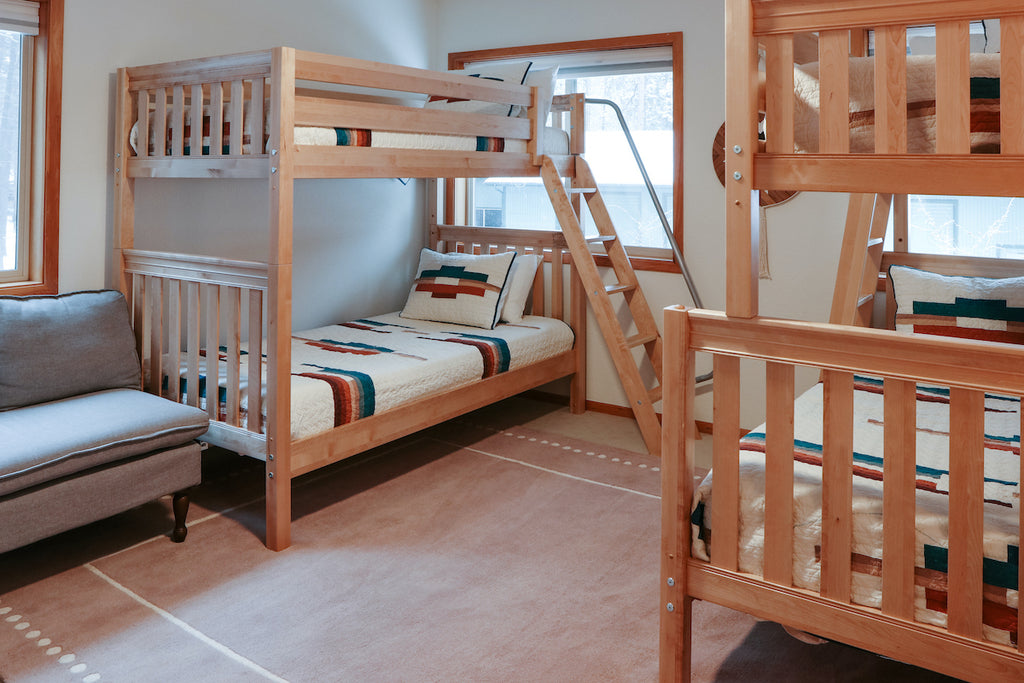 full over queen bunk bed for adults in airbnb cabin