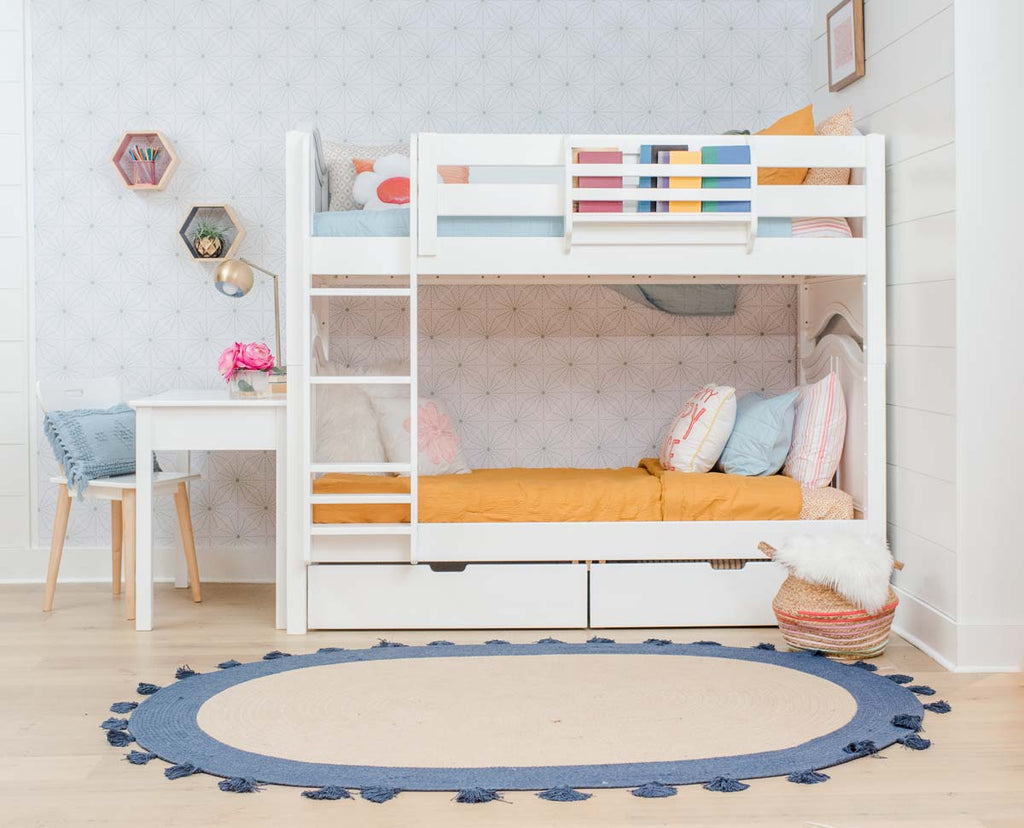 twin bunk bed with desk