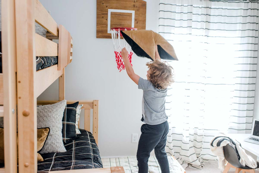 boys room natural bunk bed