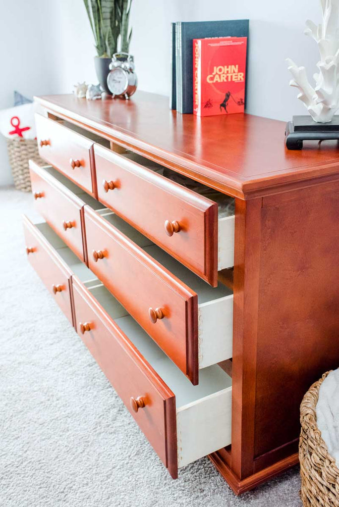 chestnut six drawer dresser