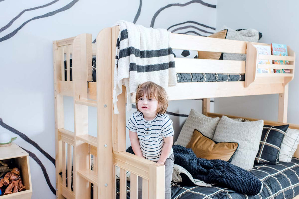 young boy bunk bed