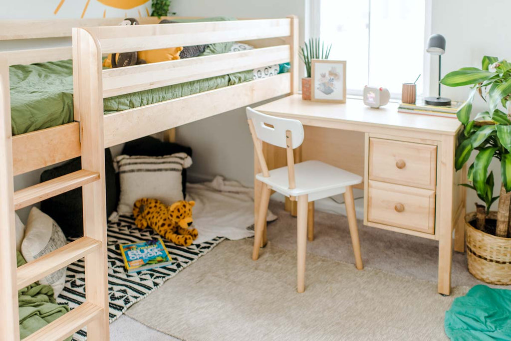 twin xl low loft bed with desk