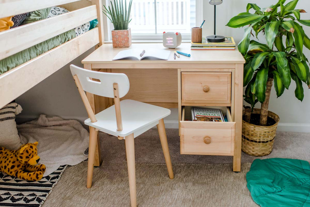student desk with storage drawers 