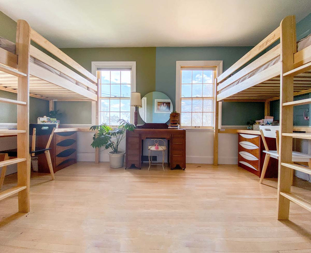 twin xl loft beds in shared tween room