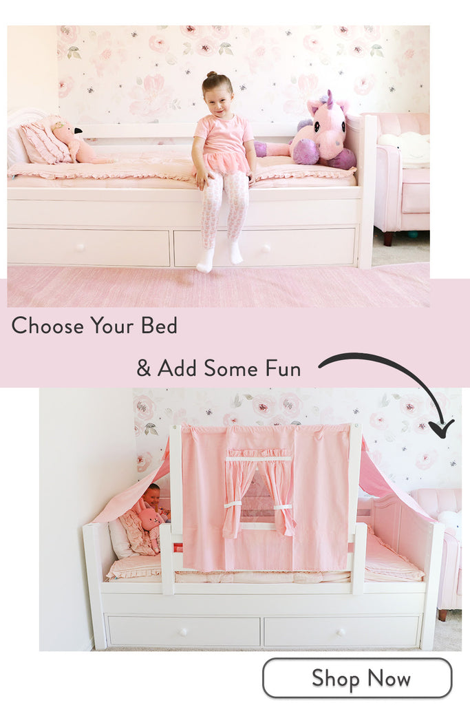toddler bed to play bed with top tent