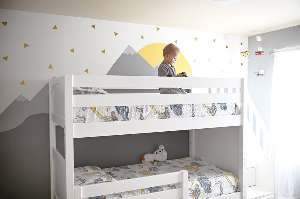 top safety guardrails for twin bunk beds with stairs