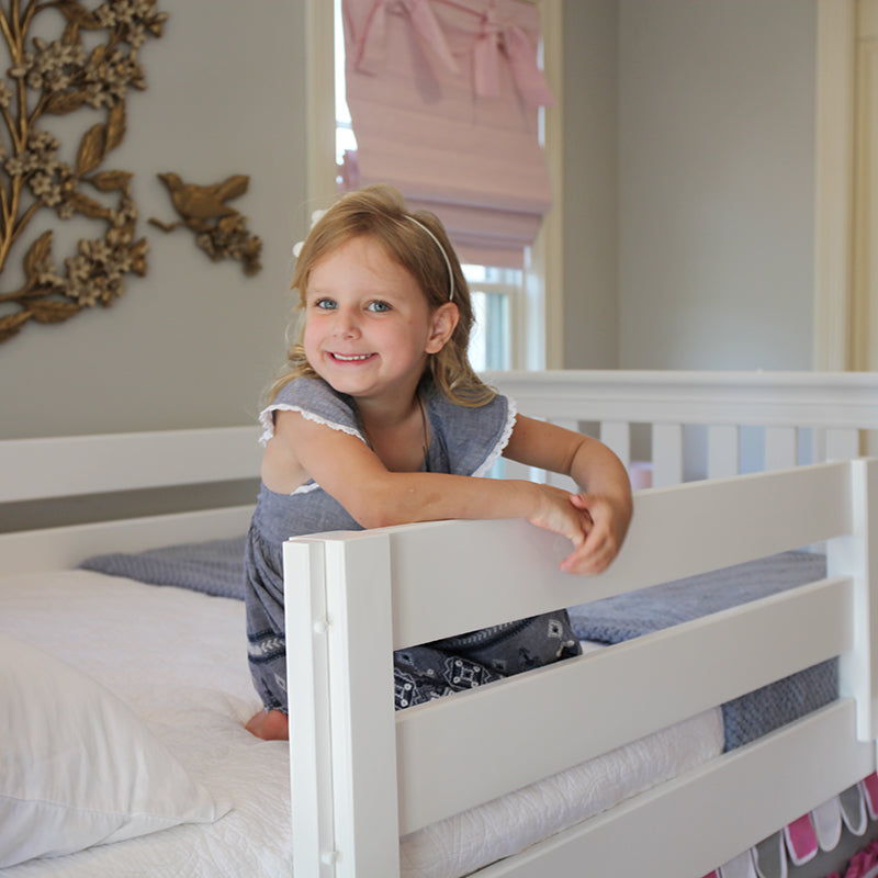 young girls loft bed with slide