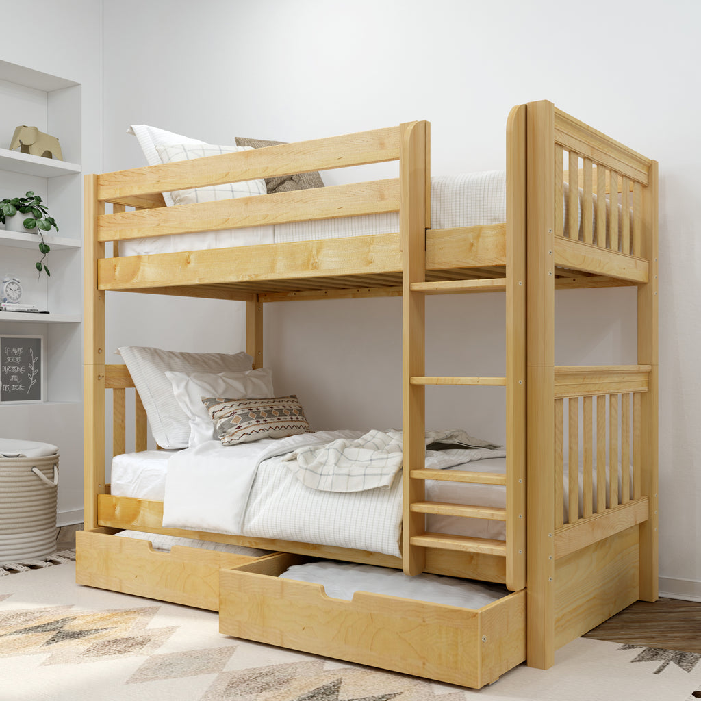 under bed storage with natural bunk beds
