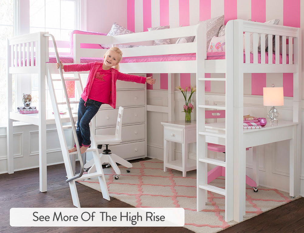high rise high corner loft bed 