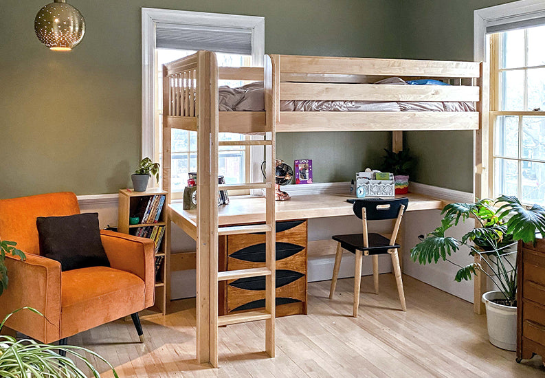 twin loft bed with desk