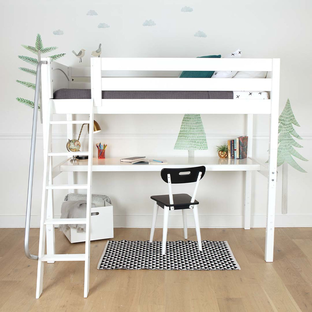 twin xl loft bed with long desk