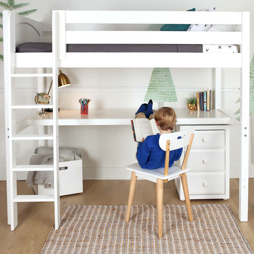 twin loft bed with desk underneath