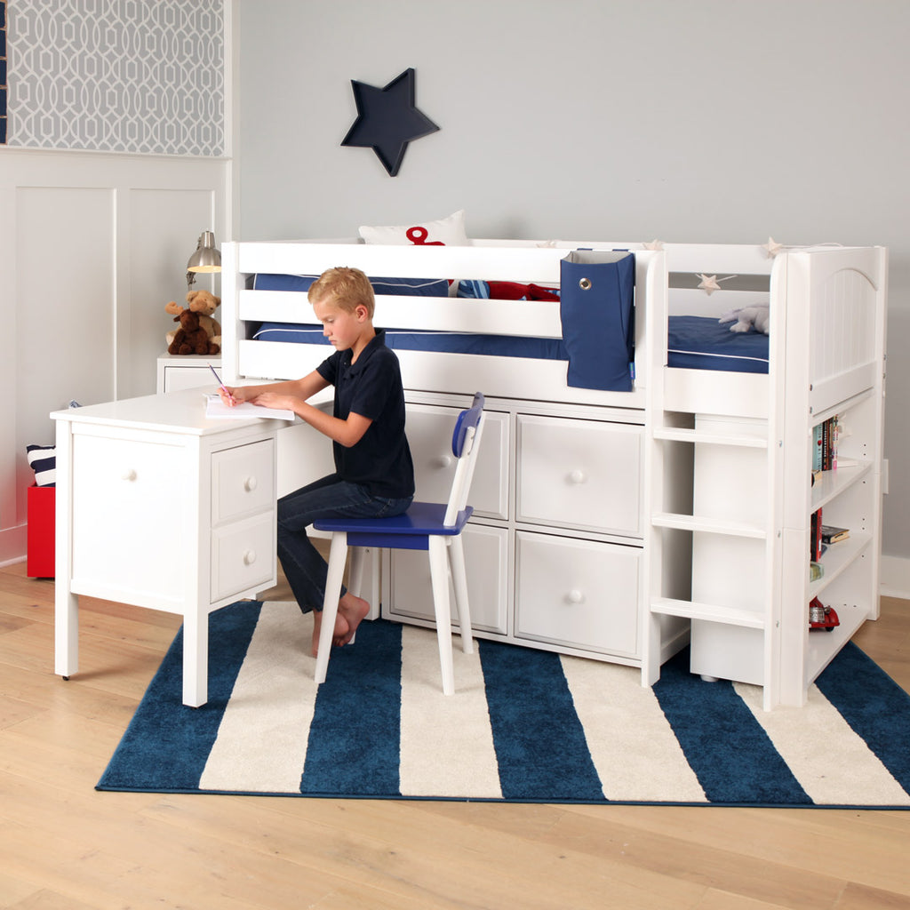 twin low loft bed with ladder desk storage dresser