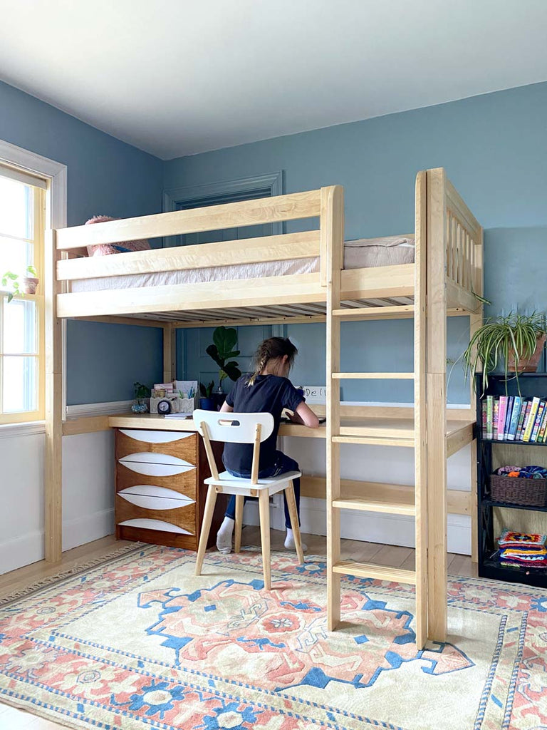 study loft bed twin xl with desk