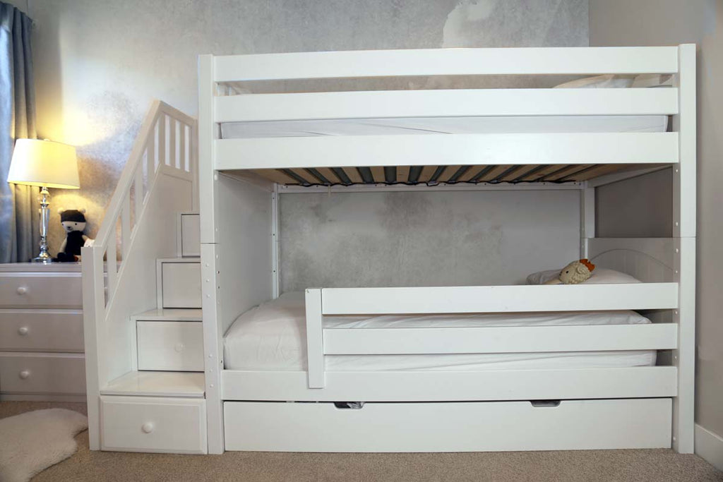 boys bunk bed with storage stairs 