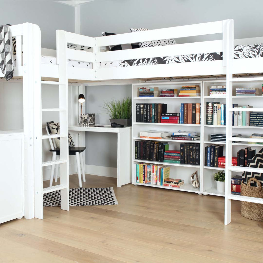 twin high corner loft bed for dorms and college