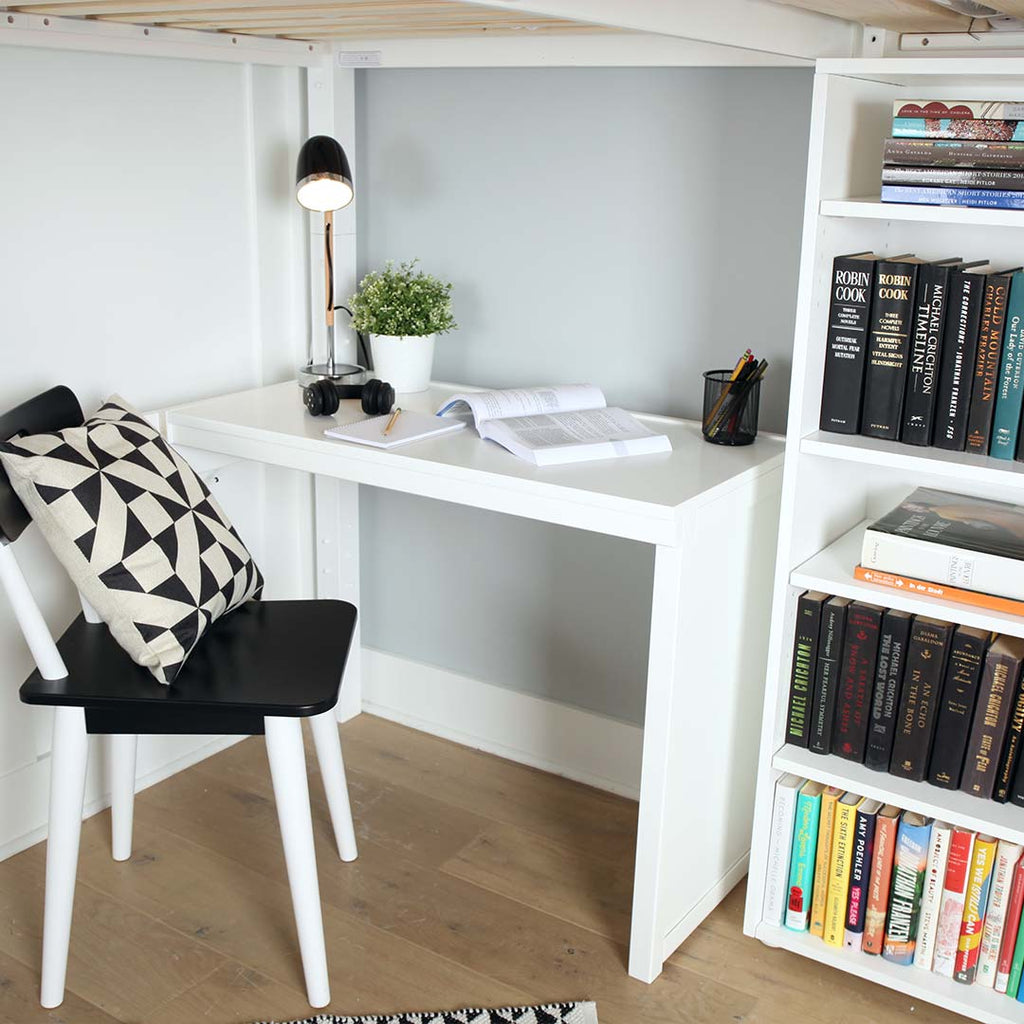 corner desk under loft bed