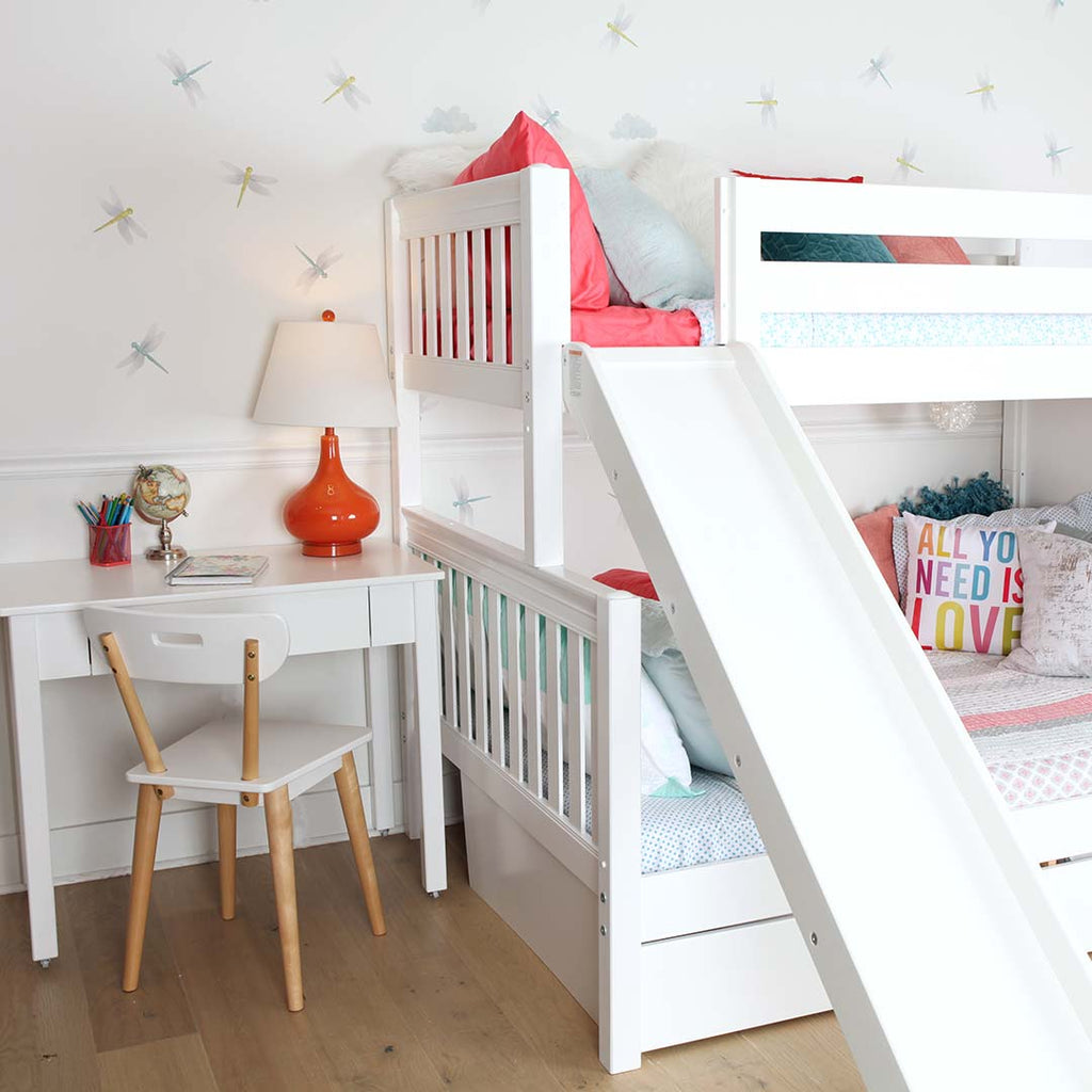 chair for desk beside bunk beds