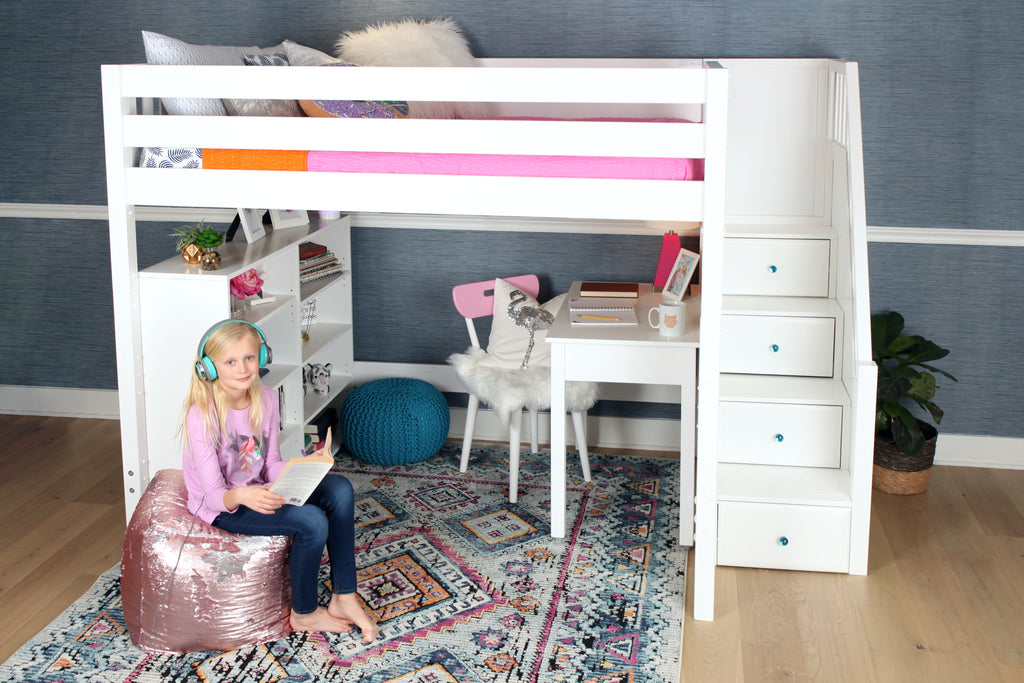 twin xl loft bed with stairs