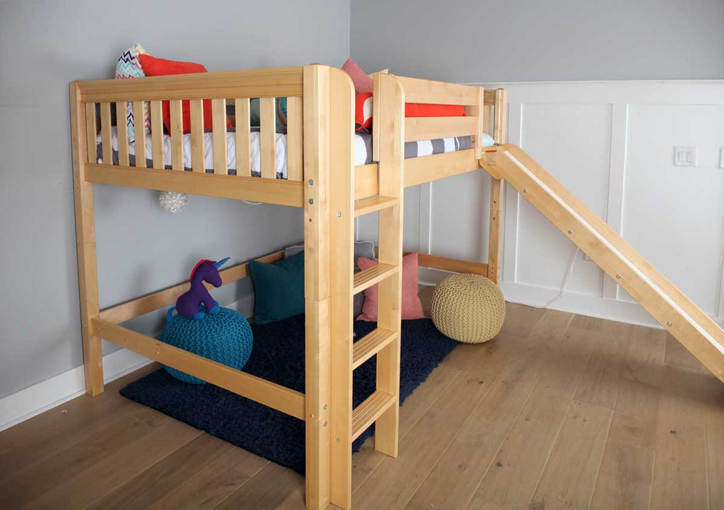 mid loft bed with slide