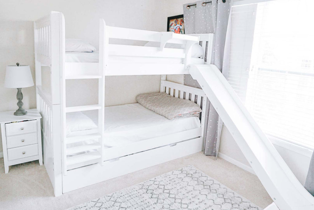 twin bunk beds with slides