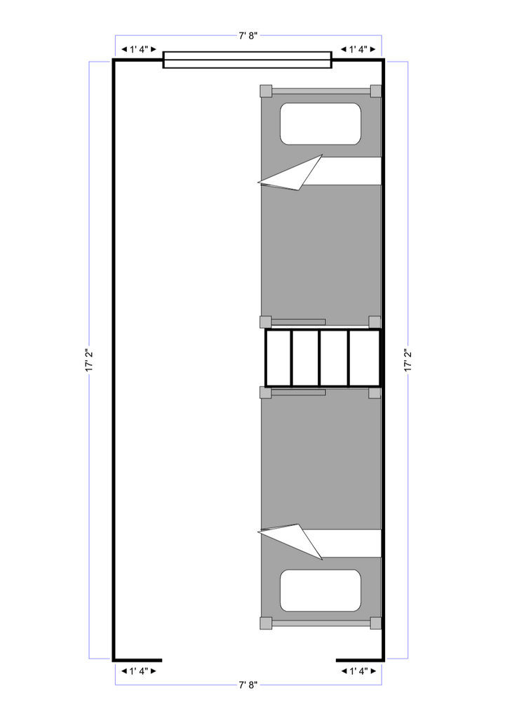 narrow room quad bunk bed