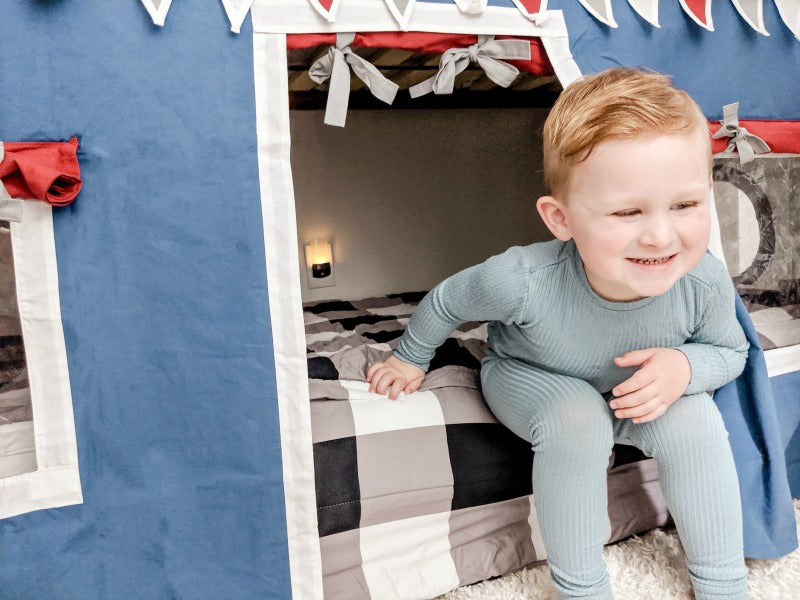 low loft bed boys room