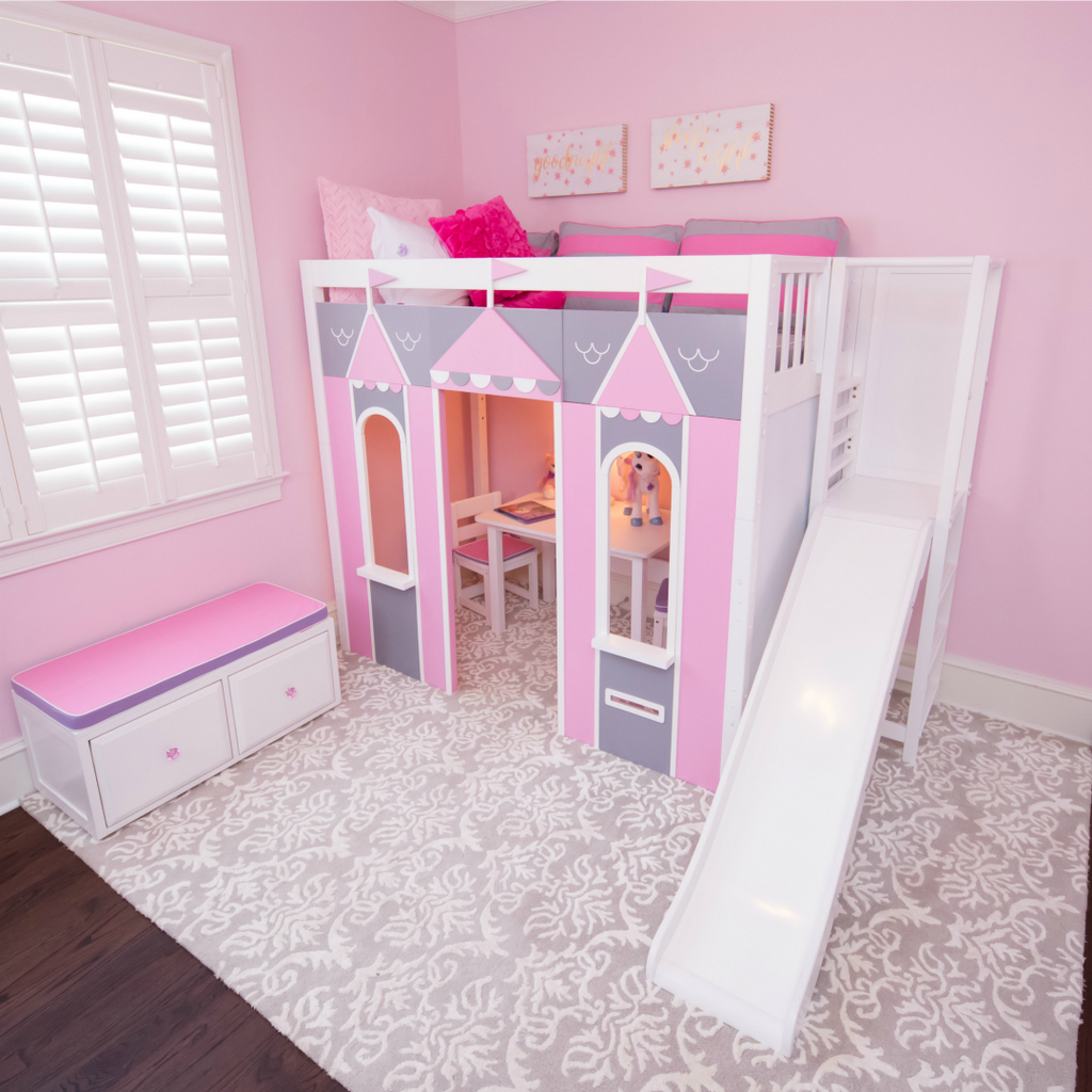 princess loft bed with slide