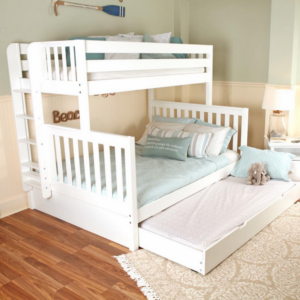 twin xl over queen bunk beds with trundle for airbnb