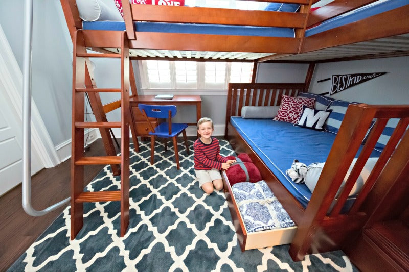 desk and underbed storage for triple bunk bed