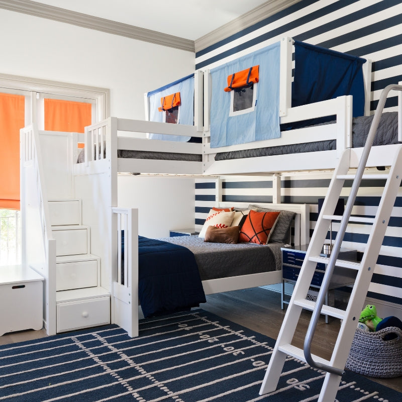 corner bunk beds with desk