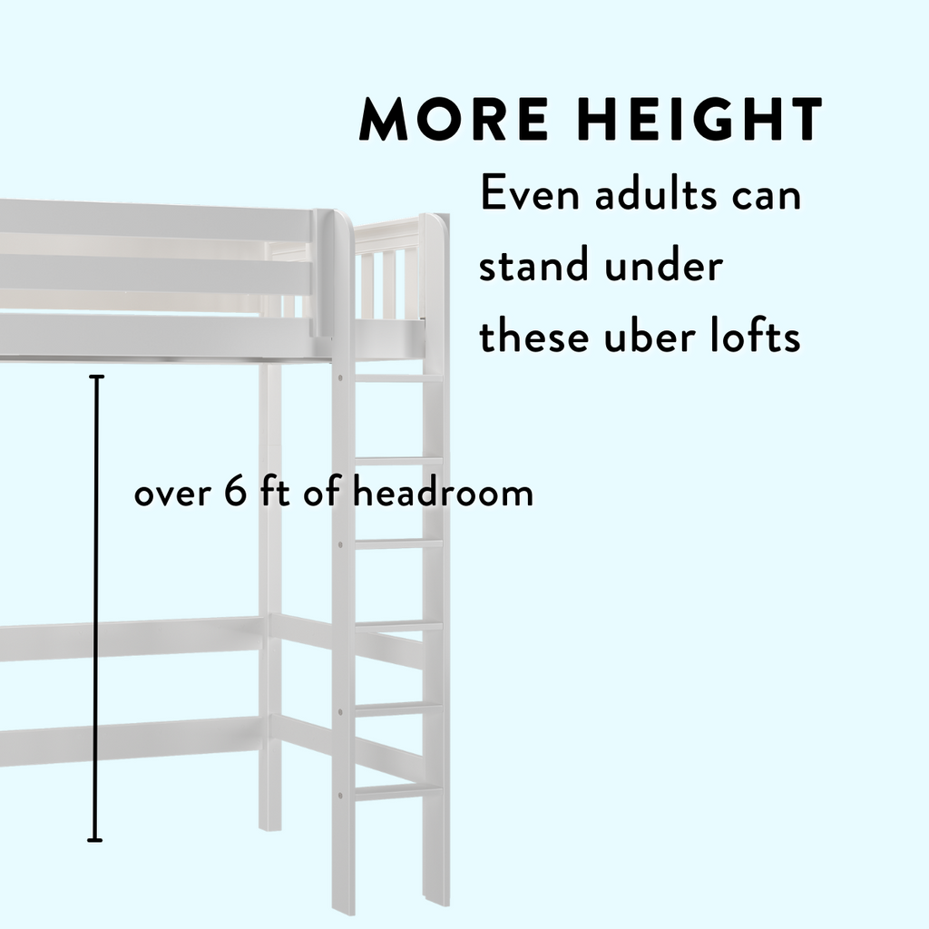 tall loft beds for adults with 6 ft of space
