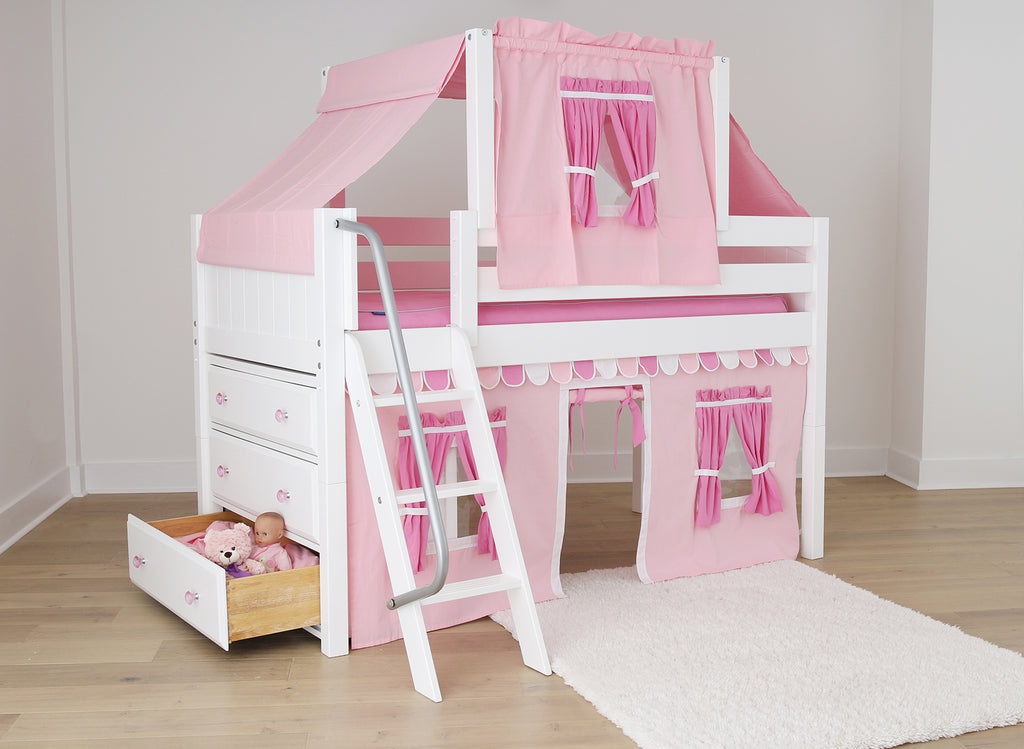 pink fabrics low loft girls bed