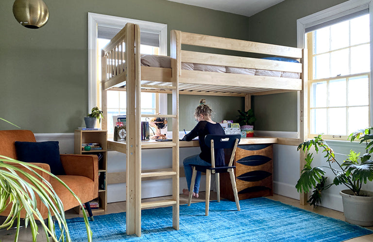 twin xl loft bed with desk