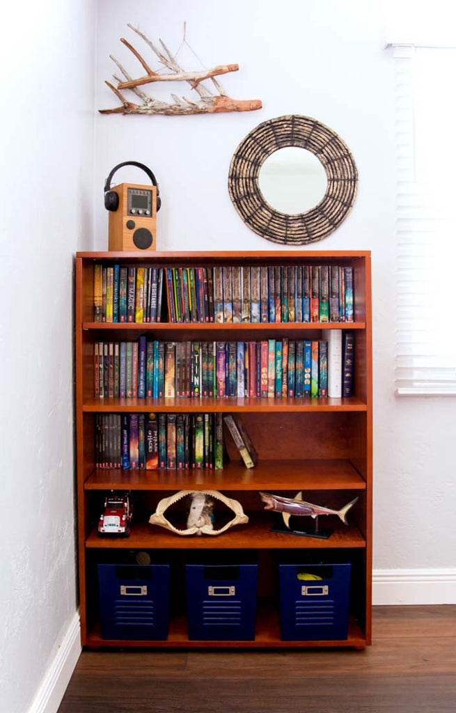 five shelf bookcase tween boys room