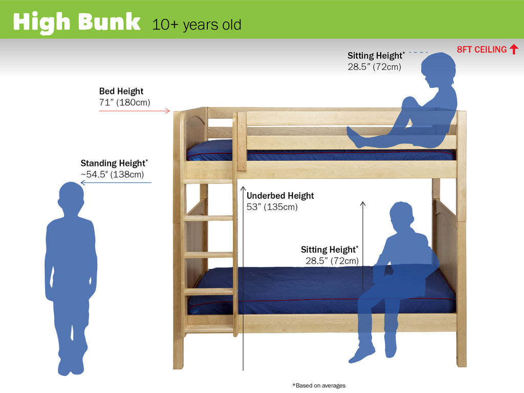 high bunk bed heights