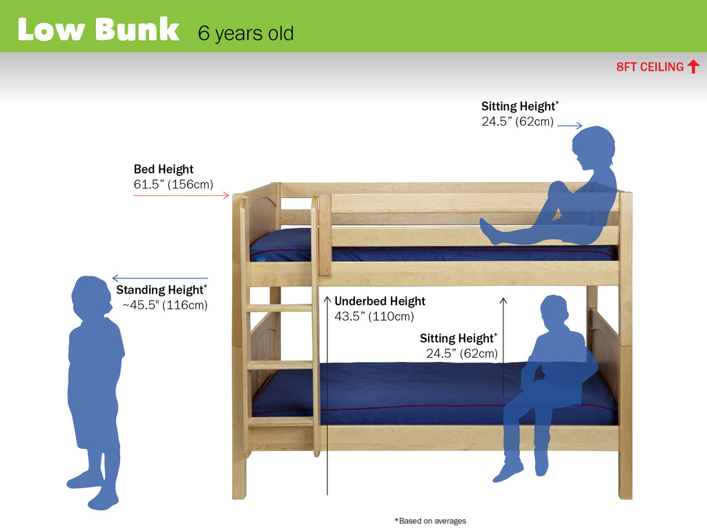 low bunk bed measurements