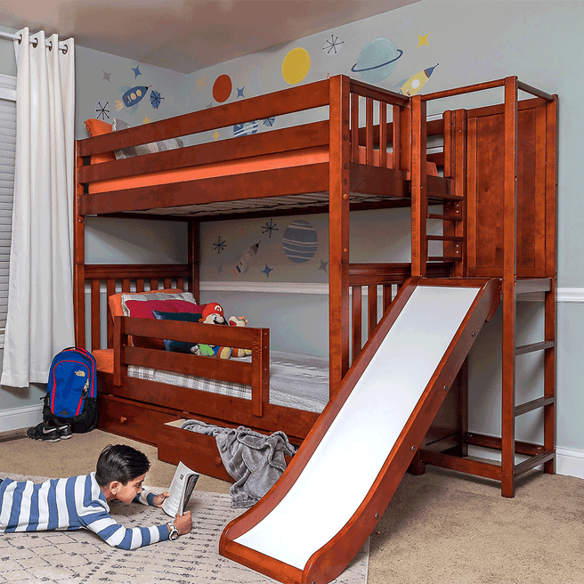 double bunk bed with slide