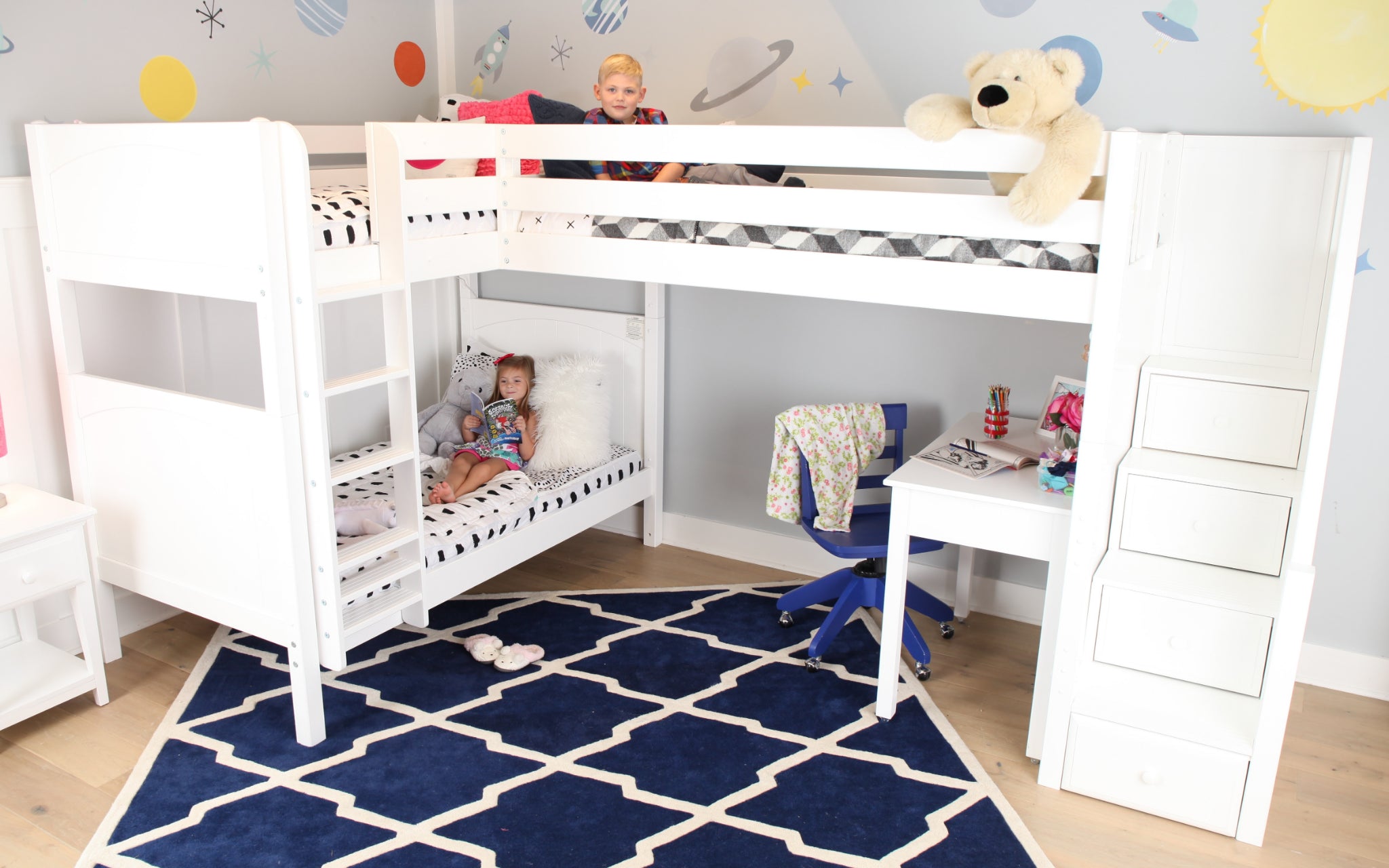 loft bunk bed with stairs