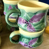 handpainted large purple flower mug