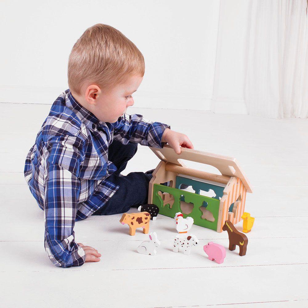 wooden farmhouse toy