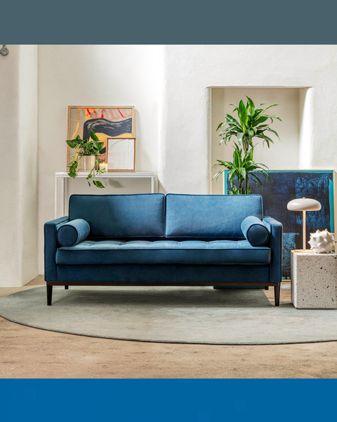 blue sofa Mediterranean blue Mediterranean blue interior blue design trend interior design trends 2023