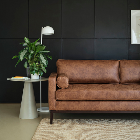 Faux leather sofa