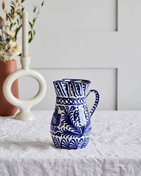 Spanish style blue and white ceramics and pottery