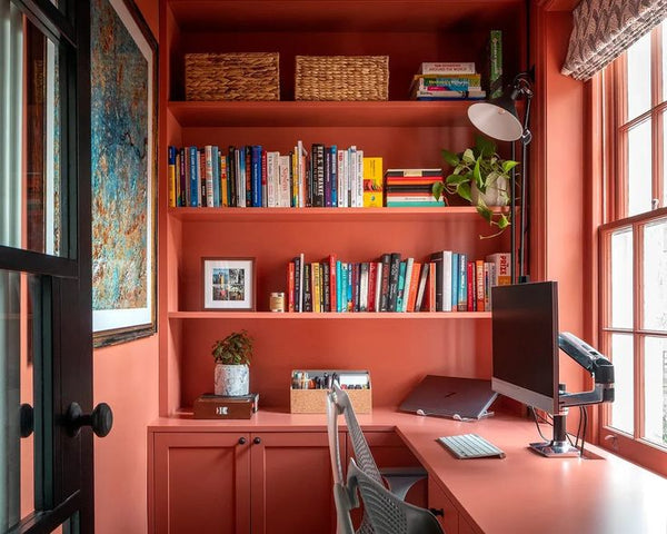 coral red home office