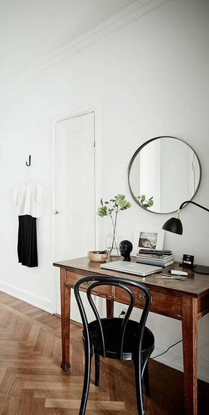 mirror over desk space