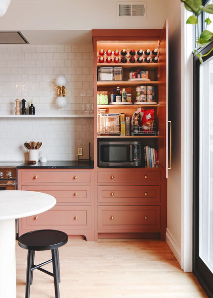 pantry cupboard with integrated lighting