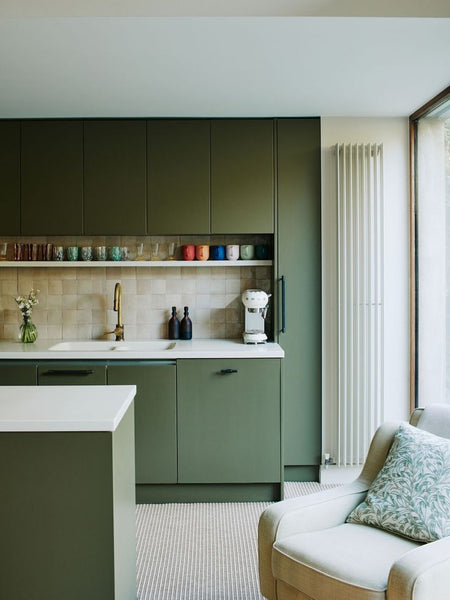 green kitchen cabinets