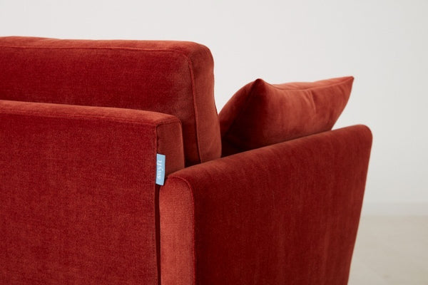 red sofa cushion